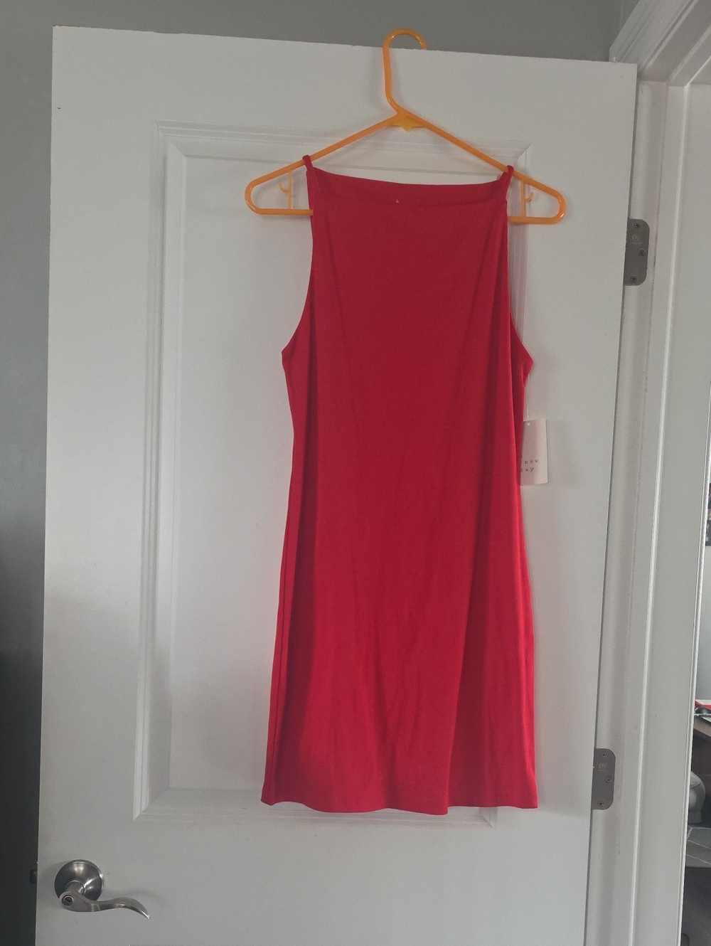 Red Sleeveless Shift Dress - Women's Simple Summer Dress